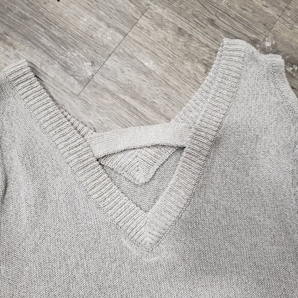 Melissa Nepton Cold Shoulder Sweater Sz S Grey - Picture 5 of 7